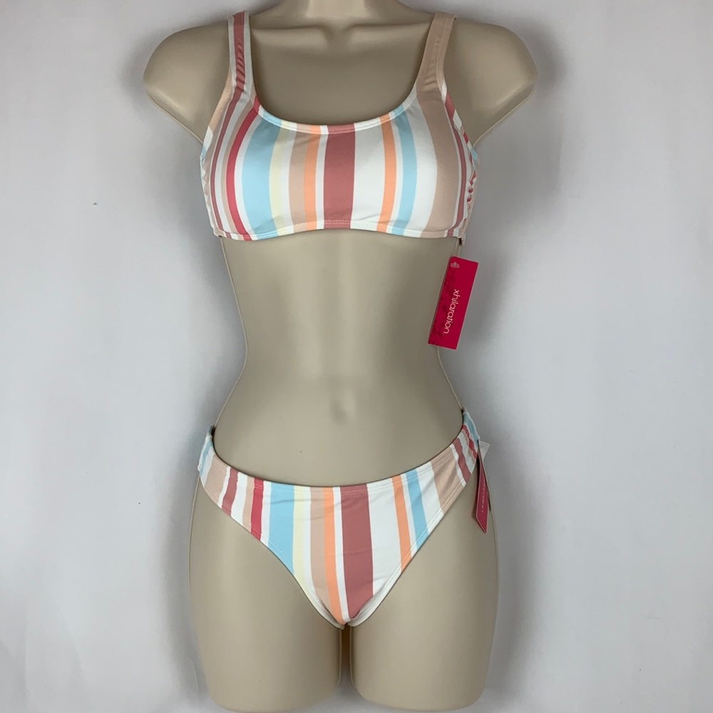 Xhilaration Juniors Striped Bikini Set